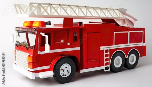 Wallpaper Mural paper origami concept of a fire engine truck or firetruck, a vehicle, usually a specially designed or modified truck, that functions as a firefighting apparatus to put out fire. Isolated on white Torontodigital.ca