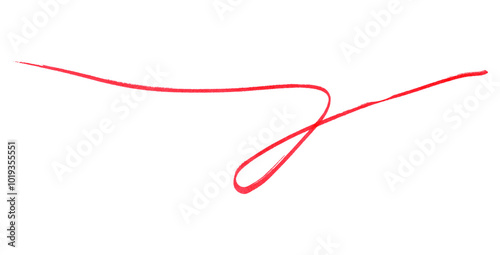 Red pencil strokes set on transparent background.