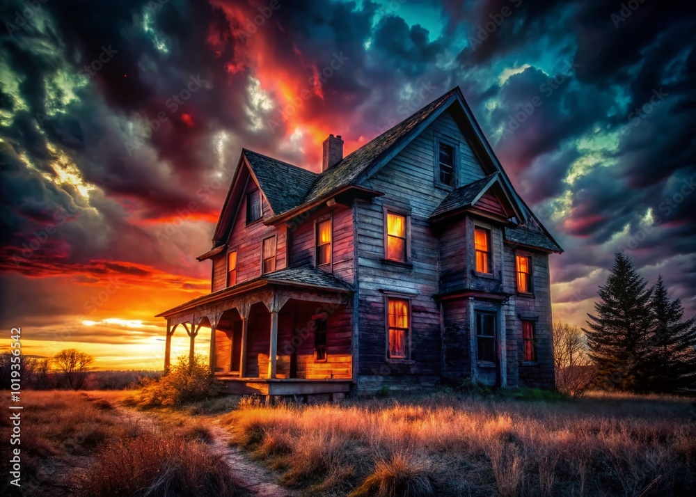 Sinister Shadows in an Abandoned House Evoke Fear and Mystery in a Dark Horror Atmosphere Sinister Shadows in an Abandoned House Evoke Fear and Mystery in a Dark Horror Atmosphere