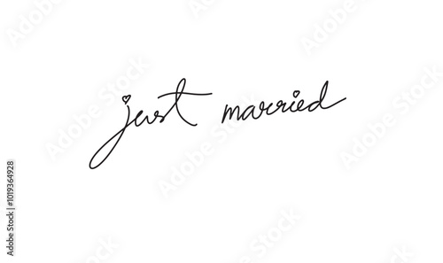 Just married black dark color sign symbol decoration ornmanet wedding celebration romantic love marriage wife couple retro event dress greeting relationship happy valentine 14 day fourteen february 