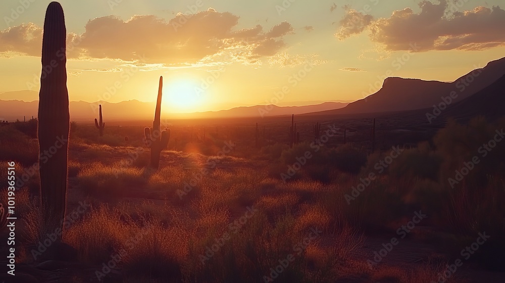 A sunset in the Arizonan Sonoran Desert, close to Phoenix.