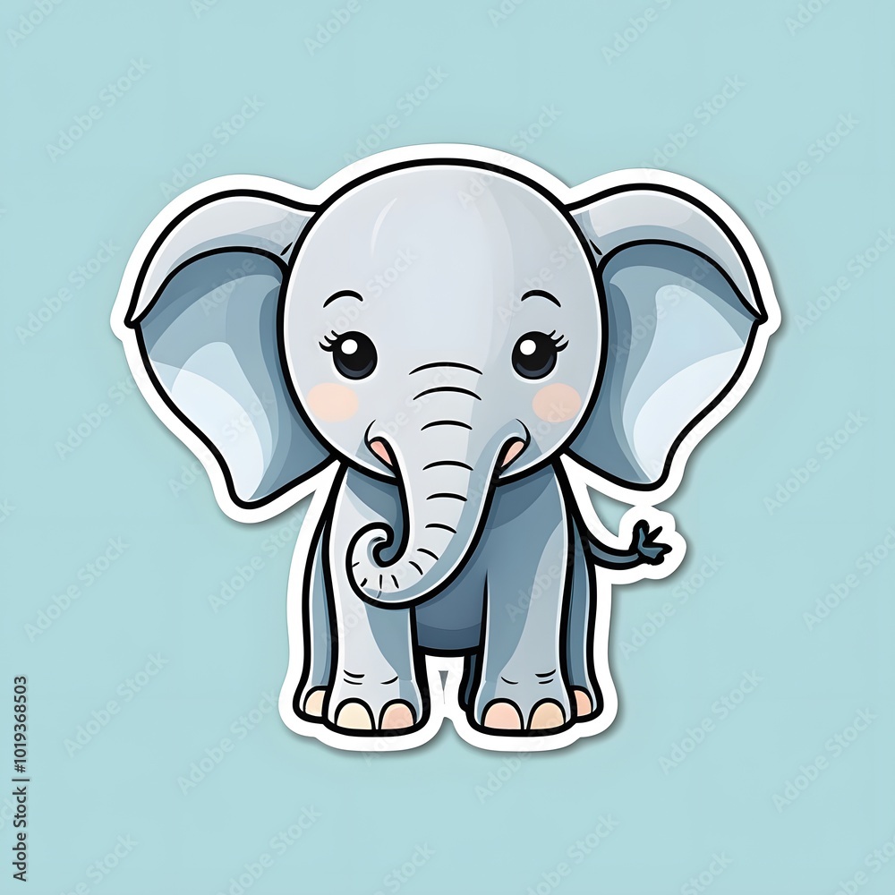 Fototapeta premium cute elephant coloring book