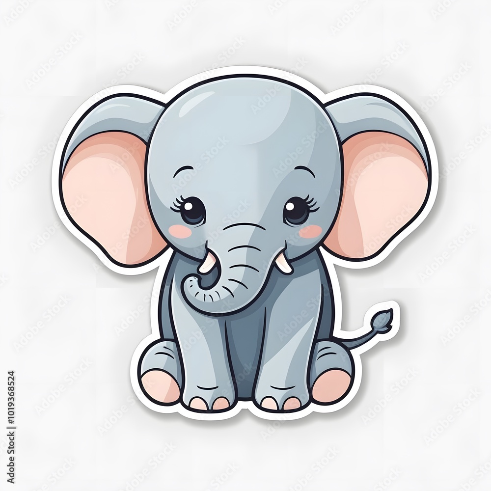 Fototapeta premium cute elephant coloring book