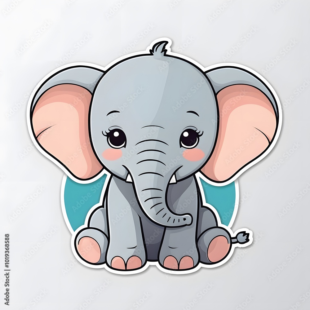Naklejka premium cute elephant coloring book
