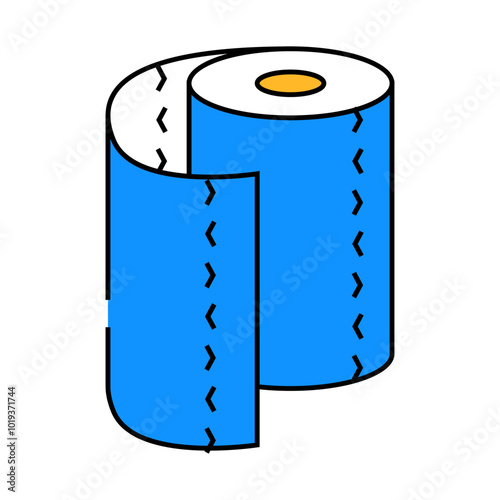 white roll paper towel line icon vector. white roll paper towel sign. isolated symbol illustration