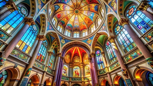 Stunning Architectural Details of Historic Churches Showcasing Beautiful Stained Glass and Domes