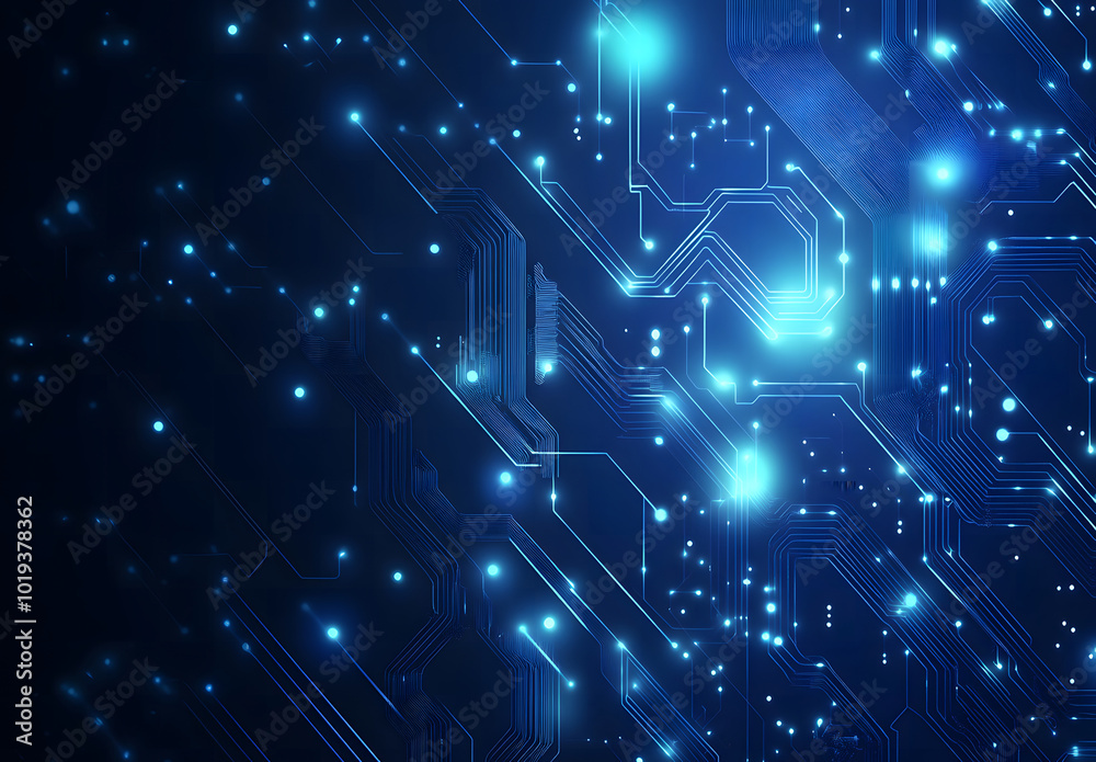 Abstract blue circuit line vector background design on a black background design represents technology and digital design concepts. Vector illustration design Abstract blue circuit line vector background design on a black background design represents technology and digital design concepts. Vector illustration design