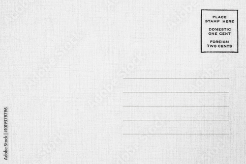 Blank of the old postcard with space for text