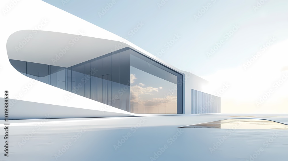 Obraz premium Digital Technology White Abstract Hall Poster Background