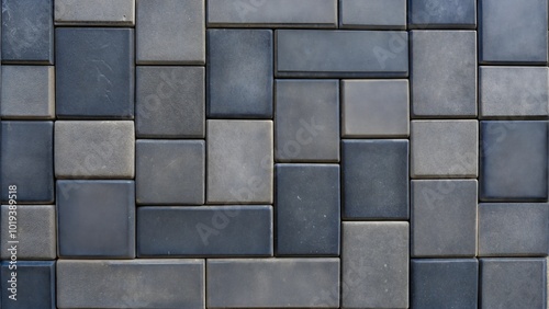 Wallpaper Mural Dark gray stone tiles in interlocking geometric pattern Torontodigital.ca