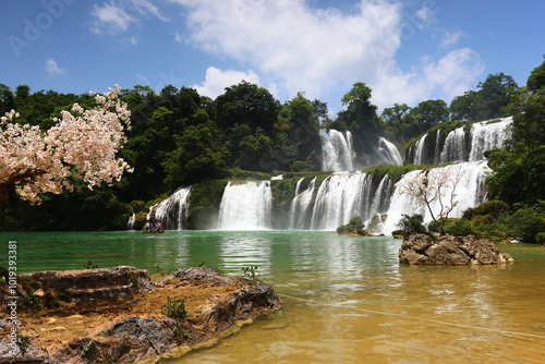 Detian Waterfall in summer photo