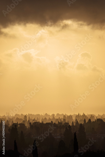 Dramatic morning sky above ...