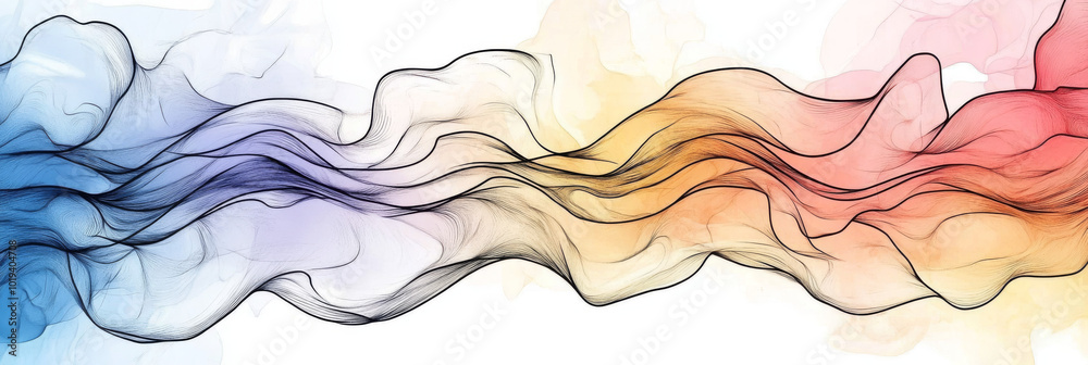 Abstract colorful waves with blurred edges. Abstract colorful waves with blurred edges.