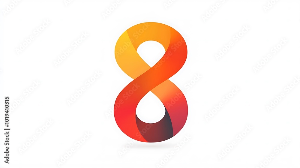 Abstract Orange and Red Number Eight Infinity Logo Design Abstract Orange and Red Number Eight Infinity Logo Design