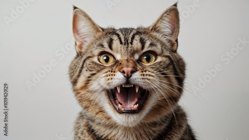 angry cat with open mouth