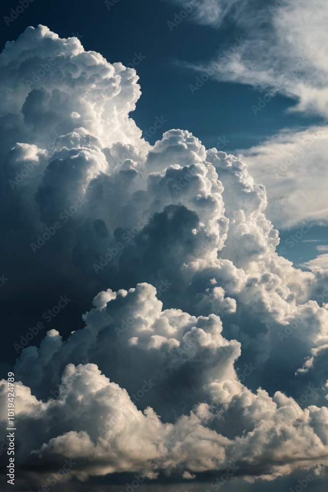 Vibrant blue sky with fluffy white clouds
Vibrant blue sky with fluffy white clouds