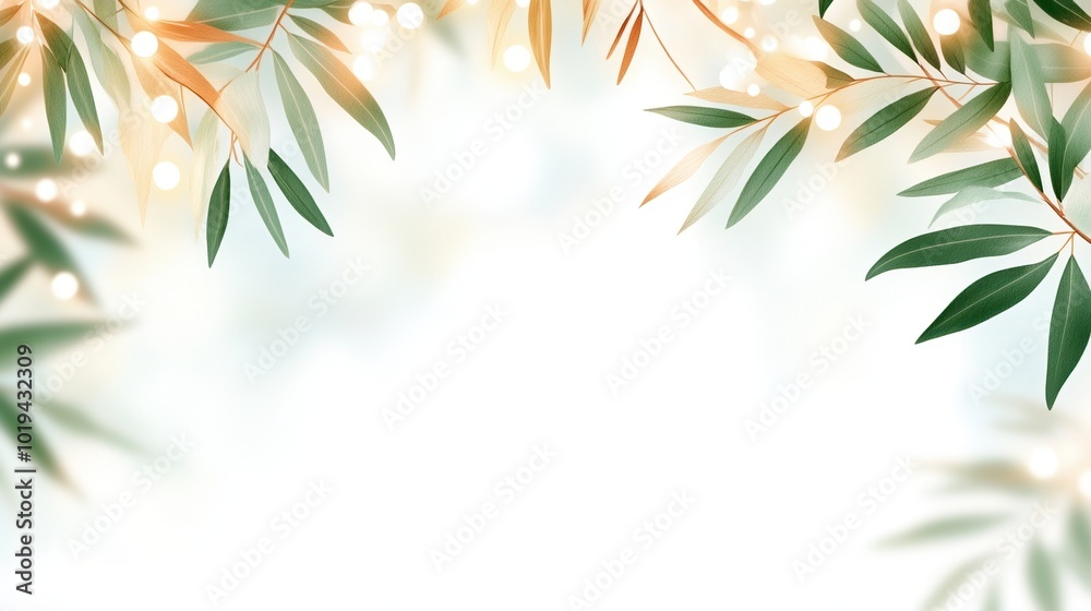 Fresh green bamboo leaves on a soft blurred background. Fresh green bamboo leaves on a soft blurred background.