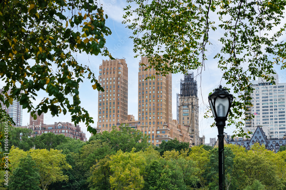Inside Central Park looking to New York City Inside Central Park looking to New York City