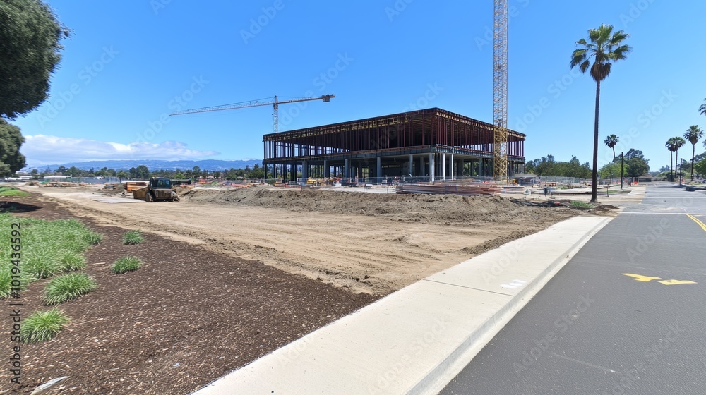 Construction Progress of Modern Building in Progress Construction Progress of Modern Building in Progress