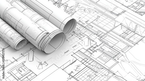 Construction Blueprints with Safety Gear Layout