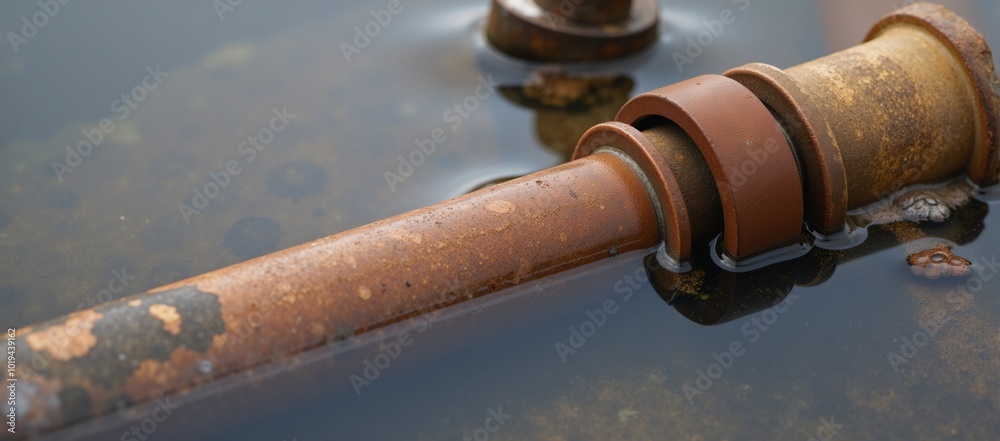 Rusty pipes contribute to water pollution Rusty pipes contribute to water pollution