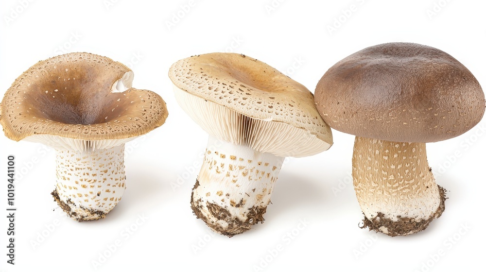 Fresh Oyster Mushrooms Brown Cap Mushrooms White Background Culinary Food Nature Fresh Oyster Mushrooms Brown Cap Mushrooms White Background Culinary Food Nature
