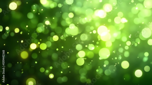 Abstract green background with soft light bokeh,