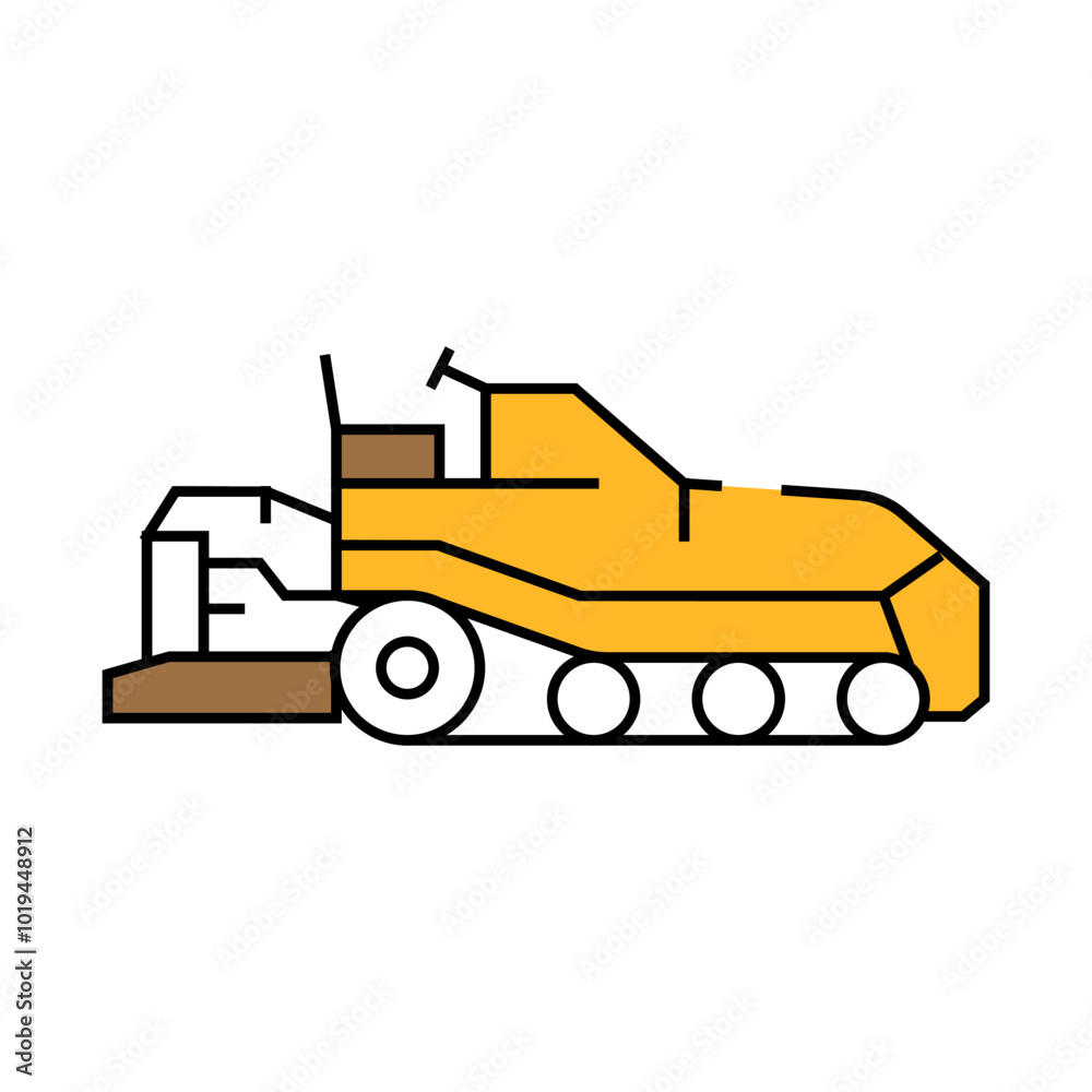 asphalt paver construction vehicle line icon vector. asphalt paver construction vehicle sign. isolated symbol illustration asphalt paver construction vehicle line icon vector. asphalt paver construction vehicle sign. isolated symbol illustration