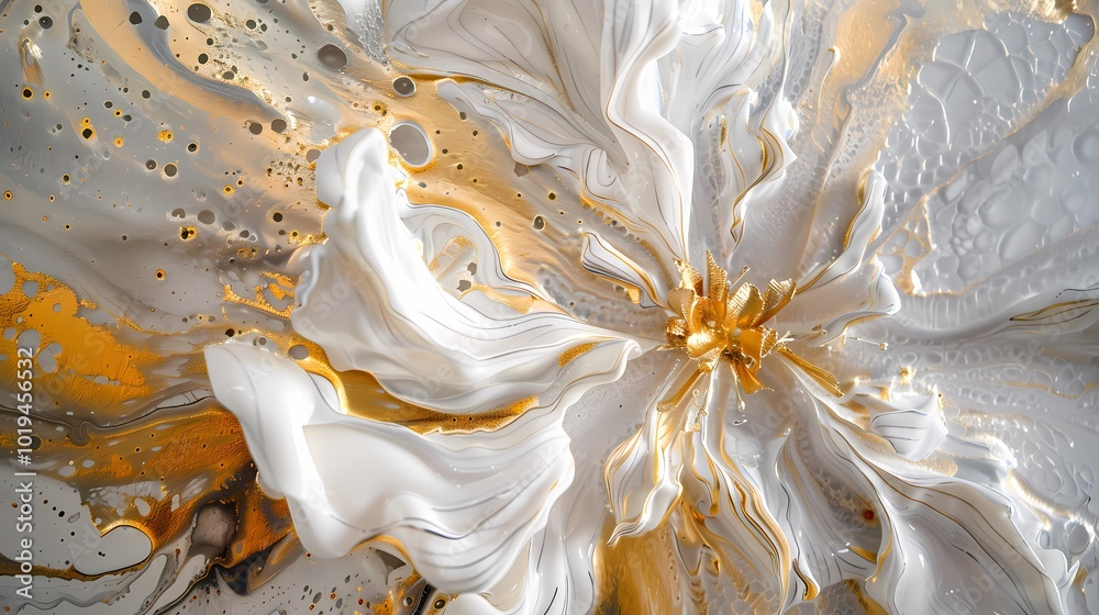 gold and white abstract flower painting poster background gold and white abstract flower painting poster background