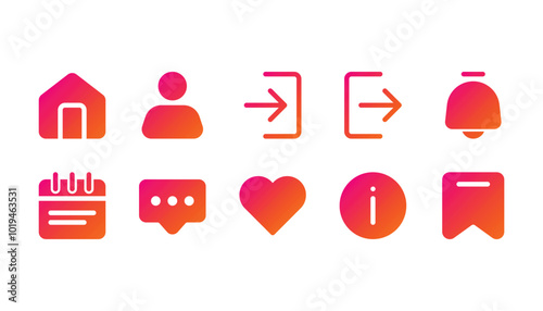 user interface icon pack solid gradient style