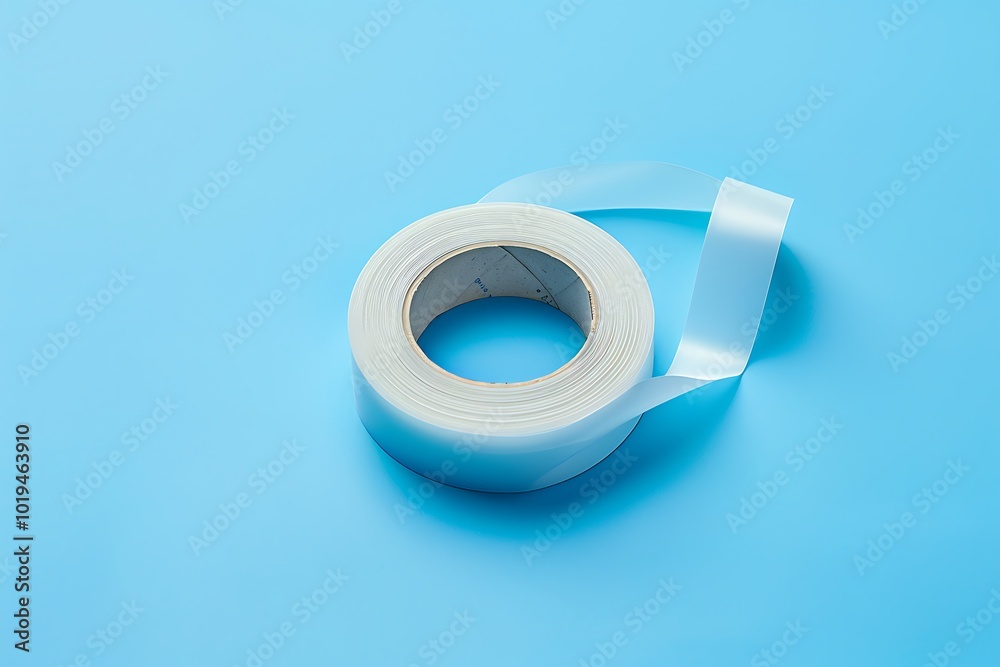 Tape isolated on blue background. 3D rendering. Tape isolated on blue background. 3D rendering.