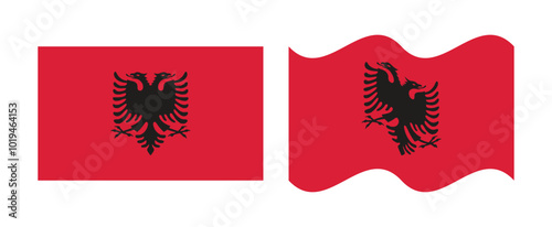Albania flag flat wave