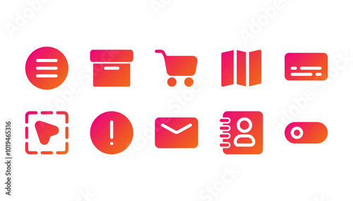 user interface icon pack solid gradient style