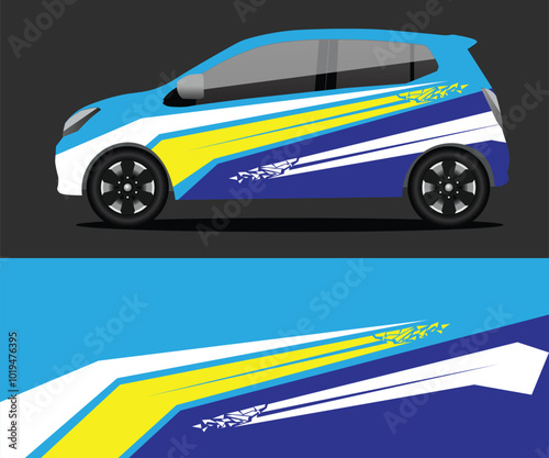 Racing Car Warp Illustration