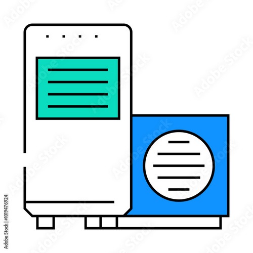 heat pump energy efficient line icon vector. heat pump energy efficient sign. isolated symbol illustration