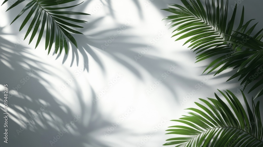 Palm Leaf Shadows on a White Wall Palm Leaf Shadows on a White Wall