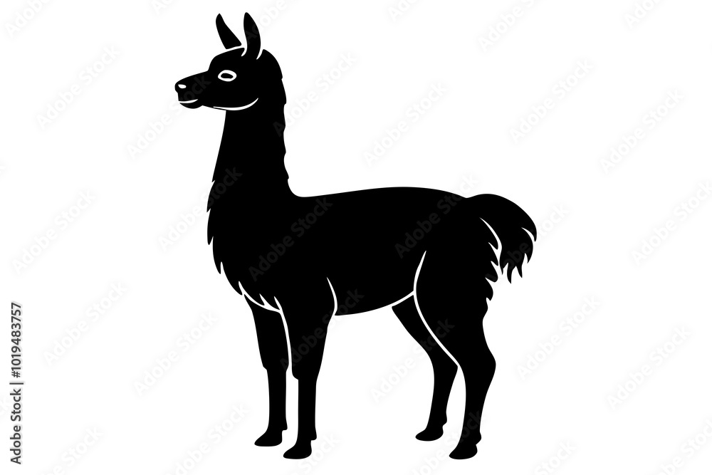 Obraz premium Llama | animal vector silhouette illustration on white background