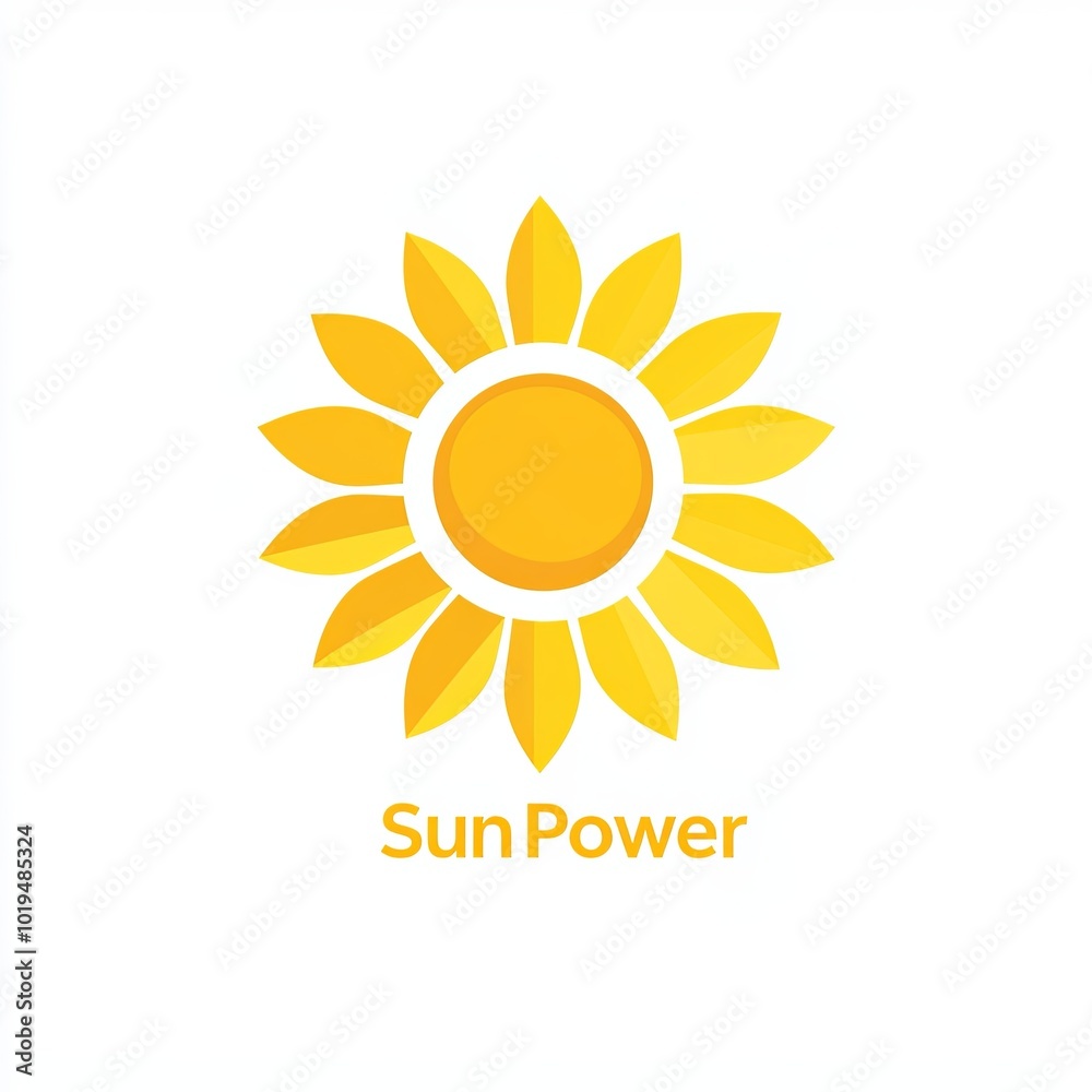 Bright sunflower logo symbolizing solar energy Bright sunflower logo symbolizing solar energy