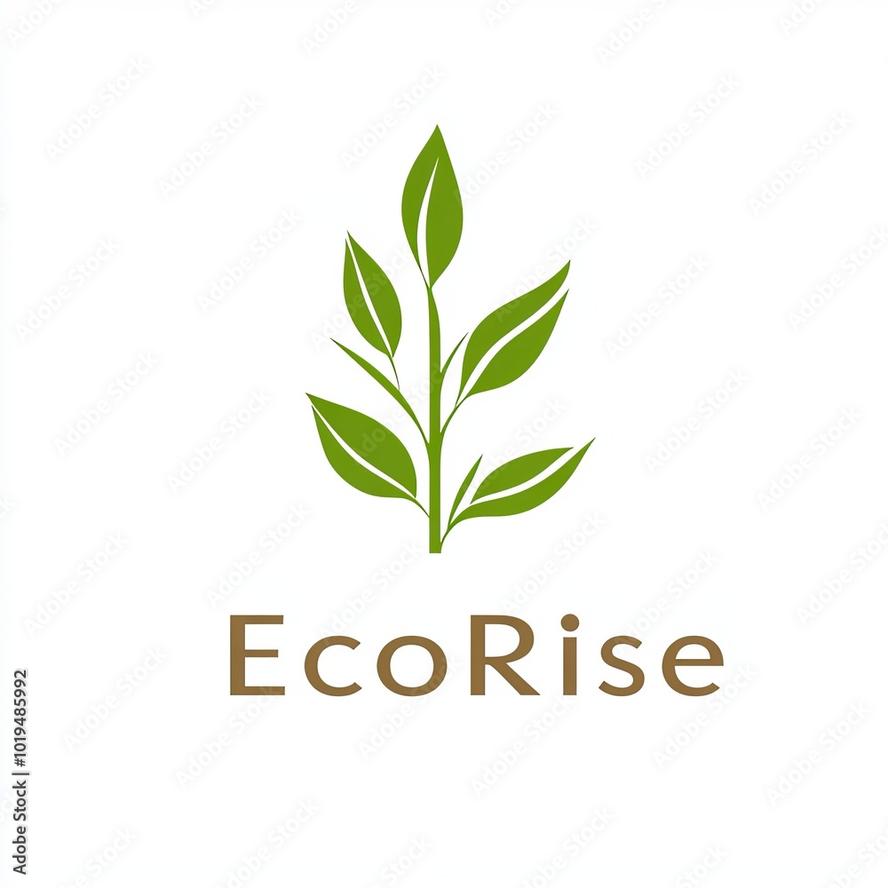 Obraz premium EcoRise Logo Featuring Green Leaf Design