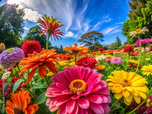 Vibrant Flowers in Bloom Showcasing Nature's Beauty and Colorful Diversity in a Garden Setting