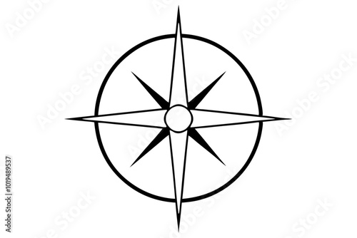 Compass | vector silhouette illustration on white background