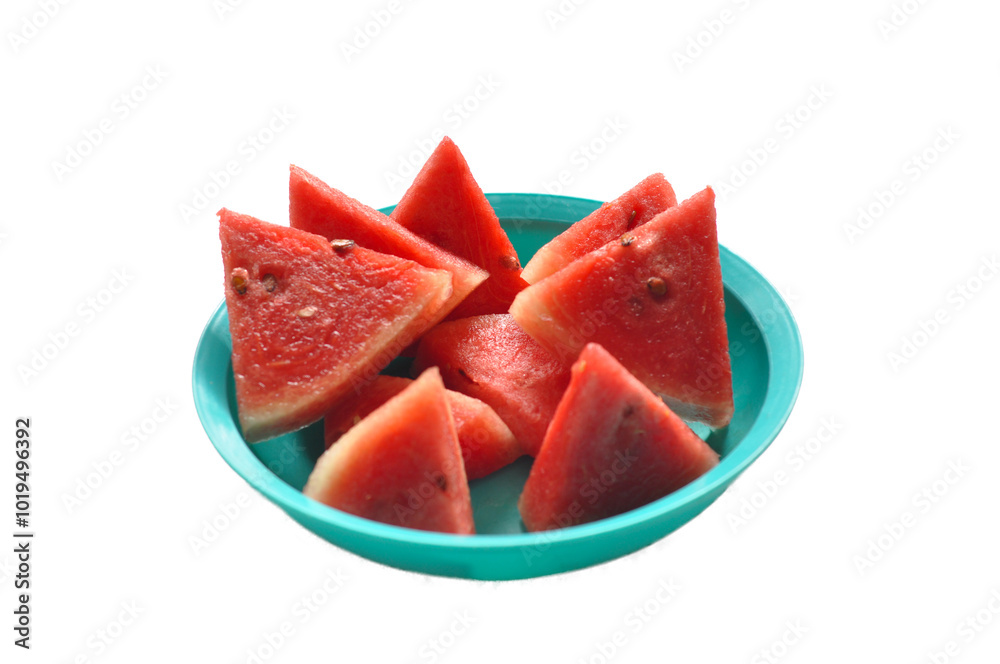 Peeled and cut watermelon served ready to eat Peeled and cut watermelon served ready to eat