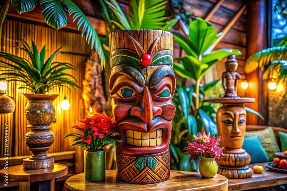 Vibrant Mid Century Modern Tiki Decor with Tropical Elements and Retro Aesthetic for Stylish Spaces Vibrant Mid Century Modern Tiki Decor with Tropical Elements and Retro Aesthetic for Stylish Spaces