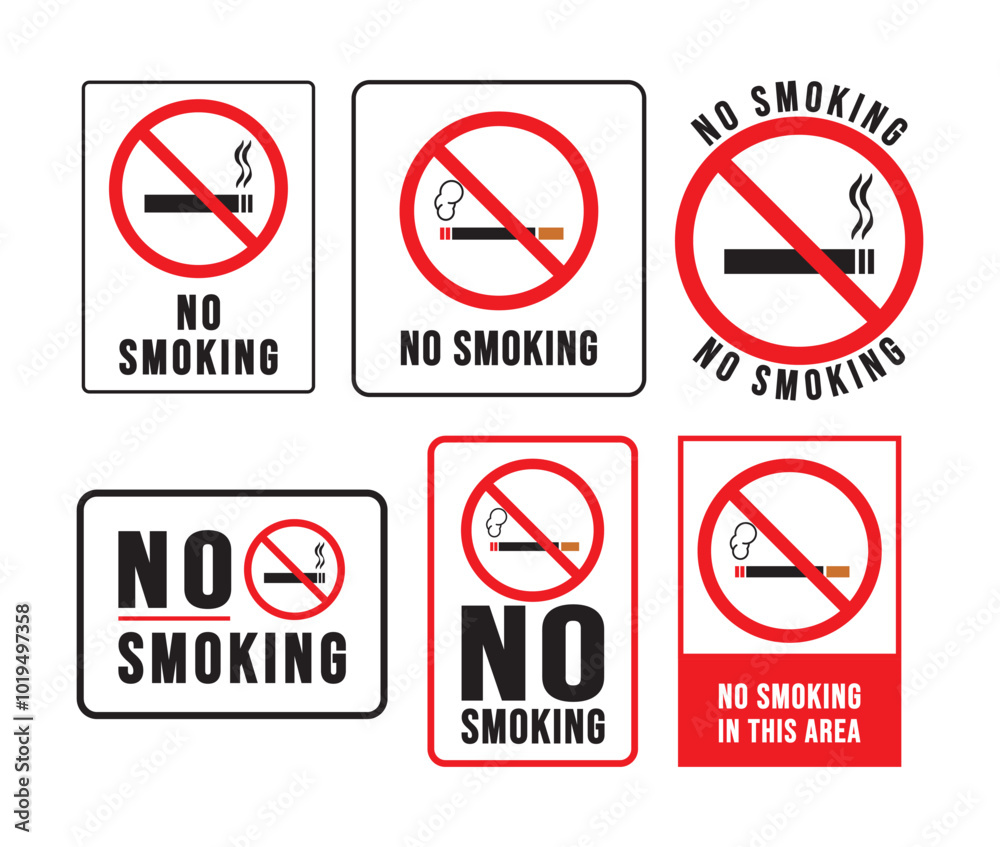 set collection no smoking sign vector design set collection no smoking sign vector design