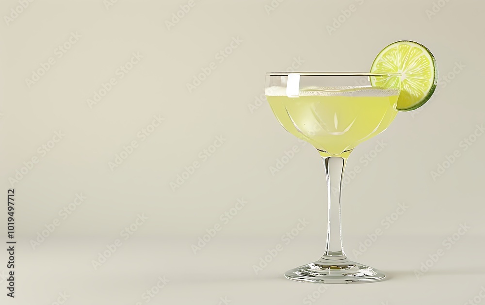 Margarita isolated on white background. 3D rendering.