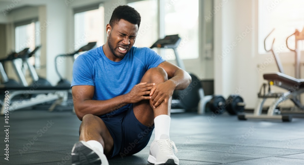 Man In Pain After Workout In Gym