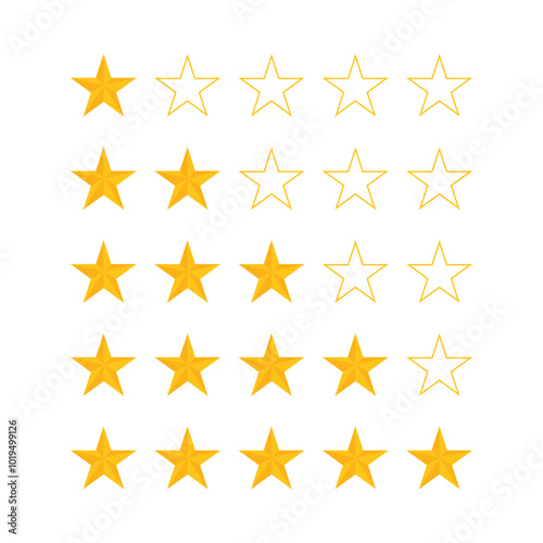 stars rating yellow vector design