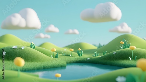 landscape with flowers