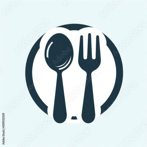 spoon and fork ikon vector illustration logo design, generative white ai