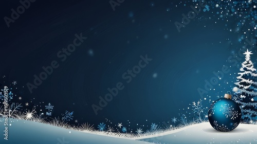 Festive Christmas Background with Red and Gold Baubles and Snowy Accents